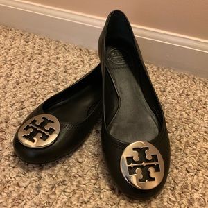 Tory Burch Black & Silver Flats